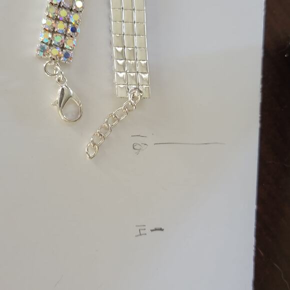 Sparkle Rhinestone Bracelet Blue Accent Design Adjustable Glam Fashion Jewelry - Picture 9 of 10